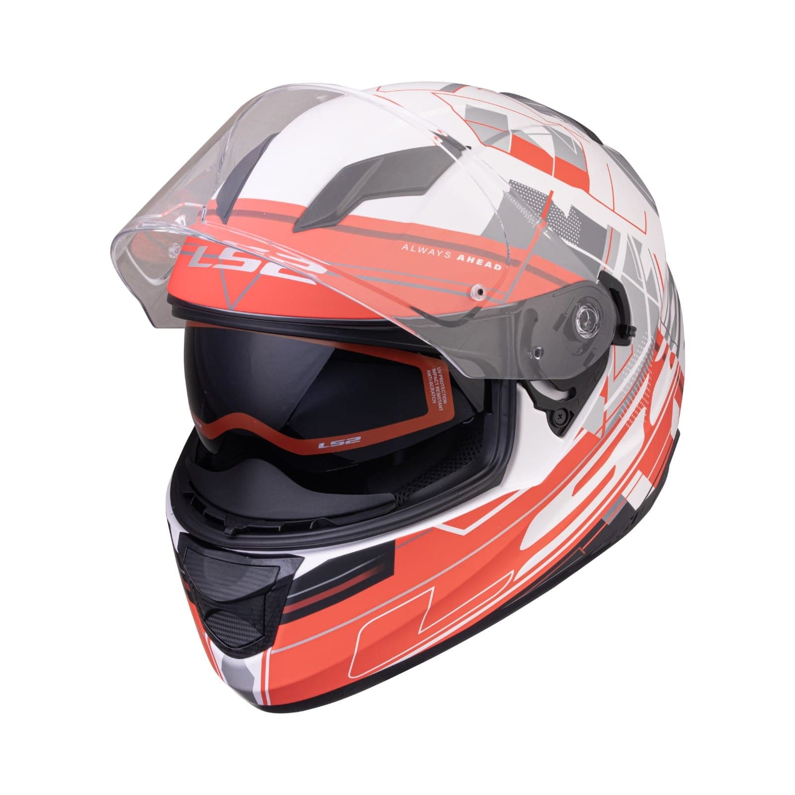 Destination Moto LS2 FF320 STREAM EVO SCAPE HELMET GLOSS WHITE RED WITH PINLOCK