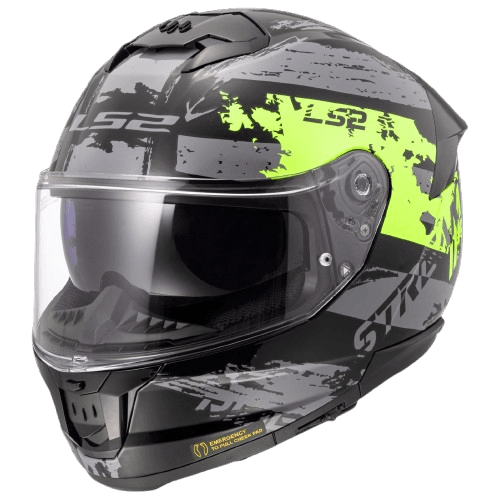 Destination Moto LS2 FF320 STREAM II METEOR GLOSS BLACK GREY NEON HELMET
