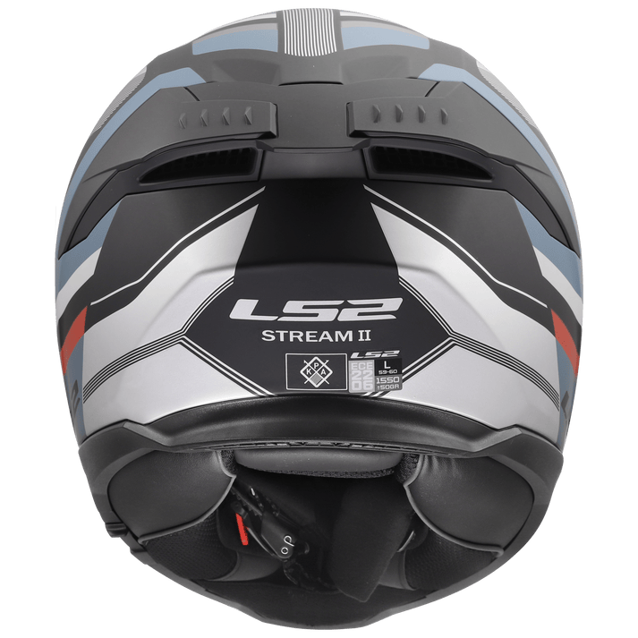 Destination Moto LS2 FF320 STREAM II VINTAGE MATT BLACK GREY RED HELMET
