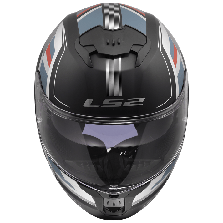 Destination Moto LS2 FF320 STREAM II VINTAGE MATT BLACK GREY RED HELMET