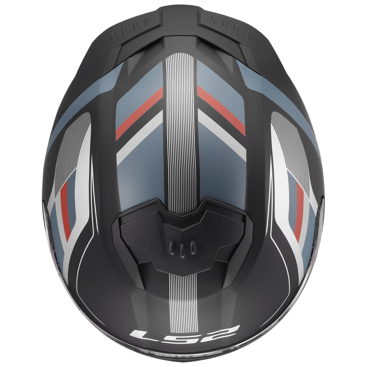 Destination Moto LS2 FF320 STREAM II VINTAGE MATT BLACK GREY RED HELMET