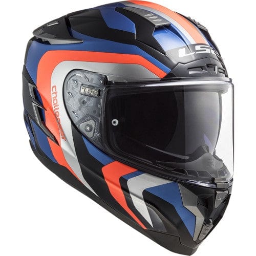 Destination Moto LS2 FF327 CHALLENGER GALACTIC GLOSS BLUE FL.ORANGE HELMET