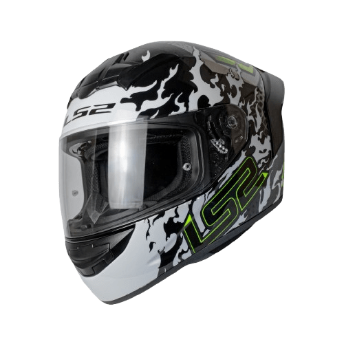 Destination Moto LS2 FF352 ROOKIE ANTARS GLOSS BLACK WHITE NEON HELMET
