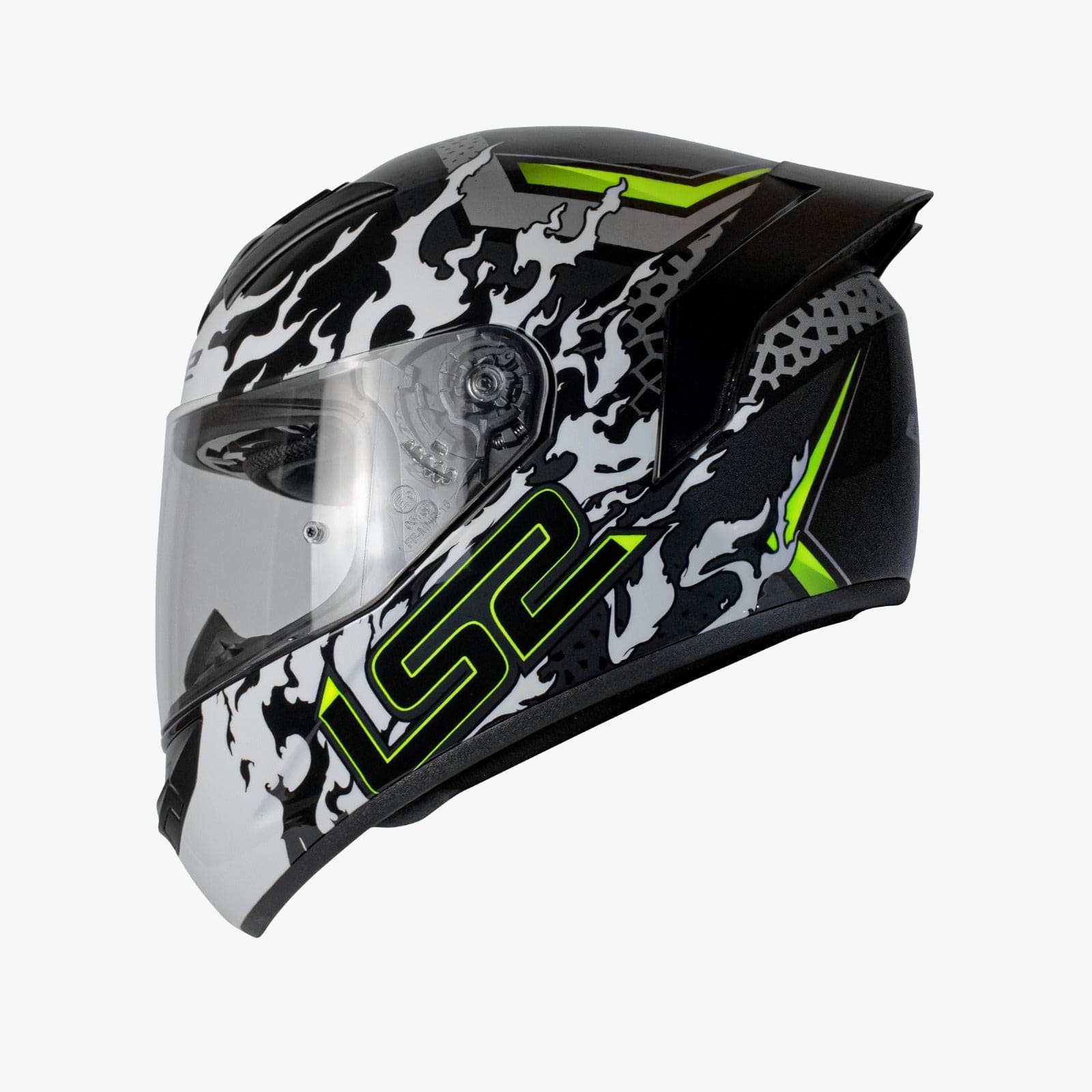 Destination Moto LS2 FF352 ROOKIE ANTARS GLOSS BLACK WHITE NEON HELMET