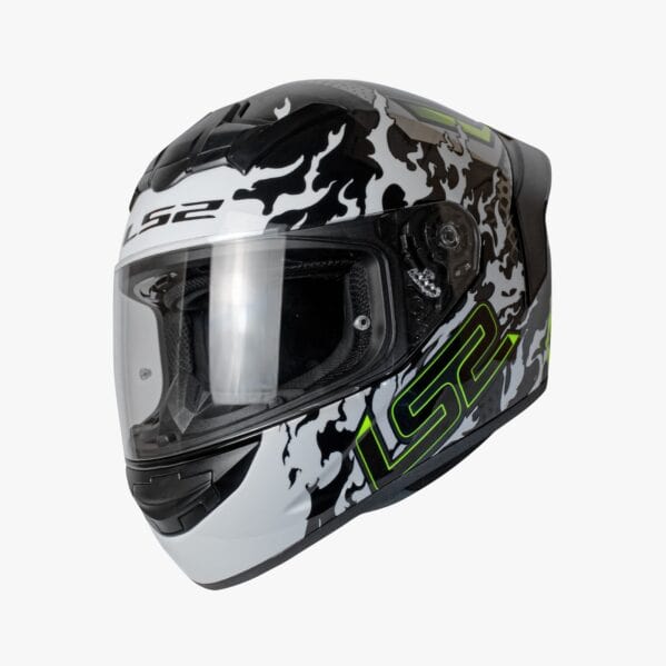Destination Moto LS2 FF352 ROOKIE ANTARS GLOSS BLACK WHITE NEON HELMET