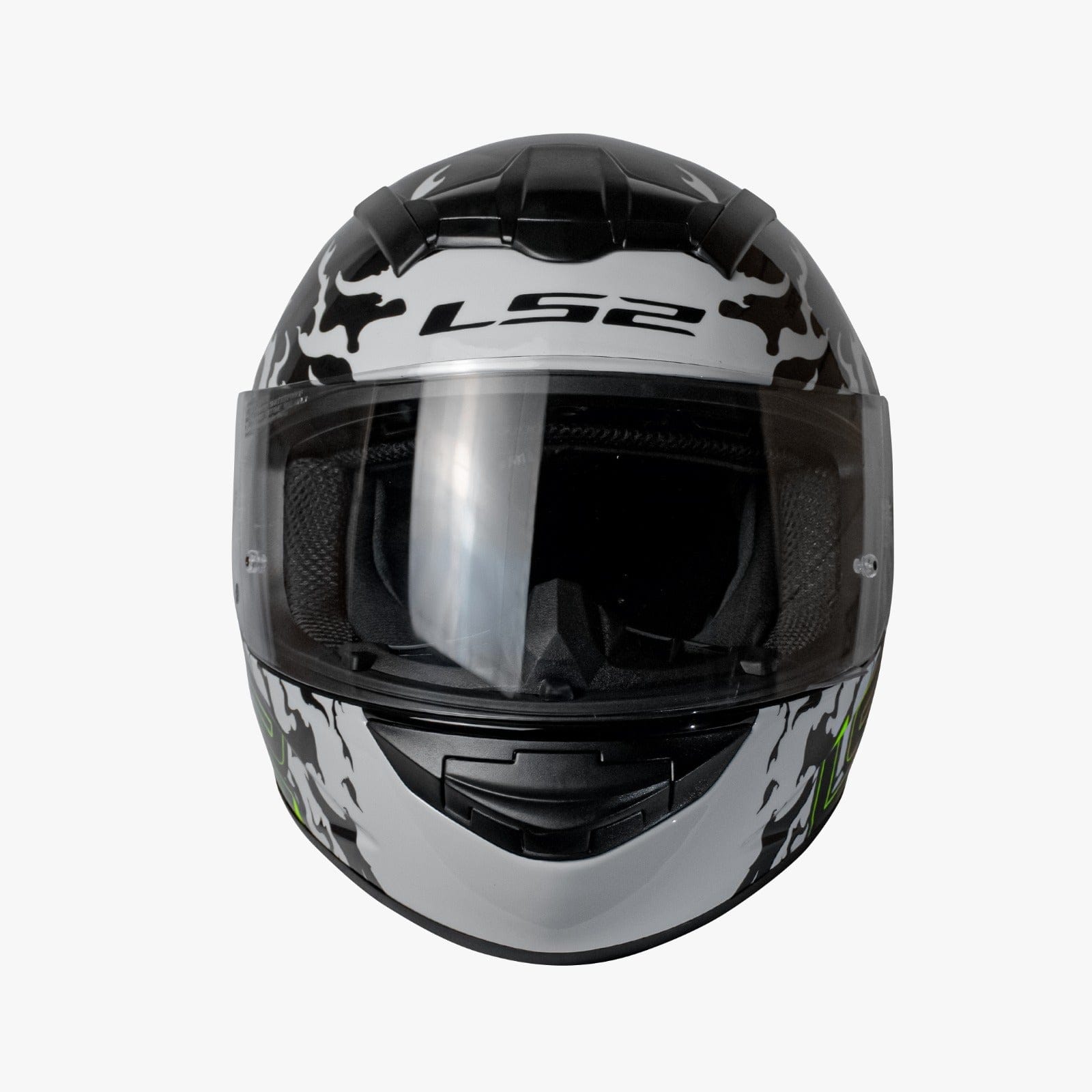 Destination Moto LS2 FF352 ROOKIE ANTARS GLOSS BLACK WHITE NEON HELMET