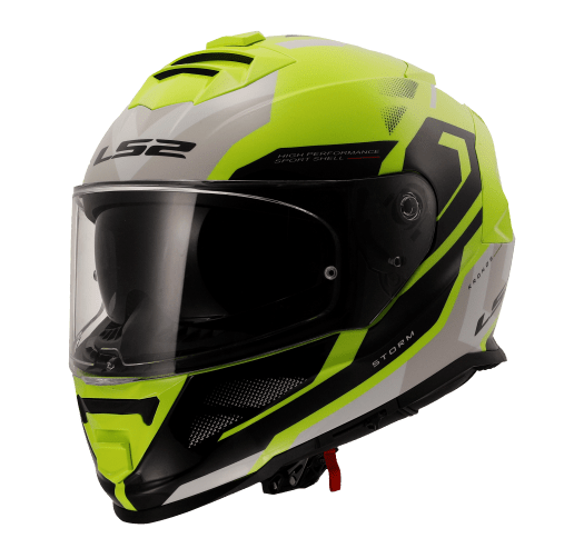 Destination Moto LS2 FF800 STORM II KRONOS GLOSS BLACK H-V YELLOW HELMET