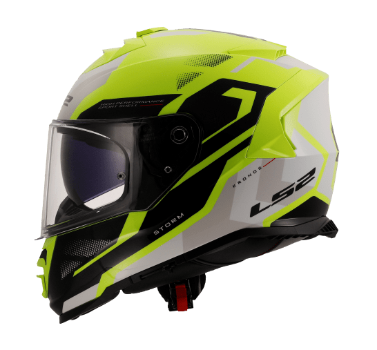 Destination Moto LS2 FF800 STORM II KRONOS GLOSS BLACK H-V YELLOW HELMET