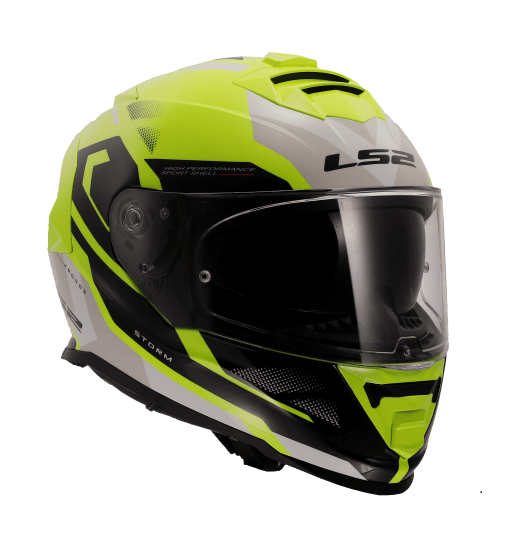 Destination Moto LS2 FF800 STORM II KRONOS GLOSS BLACK H-V YELLOW HELMET