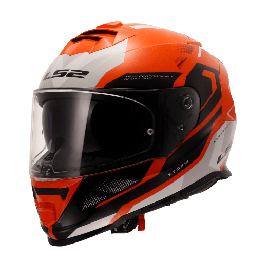 Destination Moto LS2 FF800 STORM II KRONOS GLOSS BLACK ORANGE HELMET