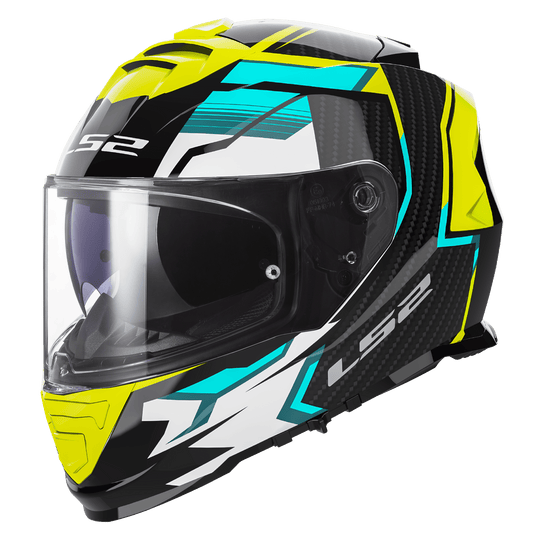 Destination Moto LS2 FF800 STORM II TRACKER BLACK H-V YELLOW HELMET