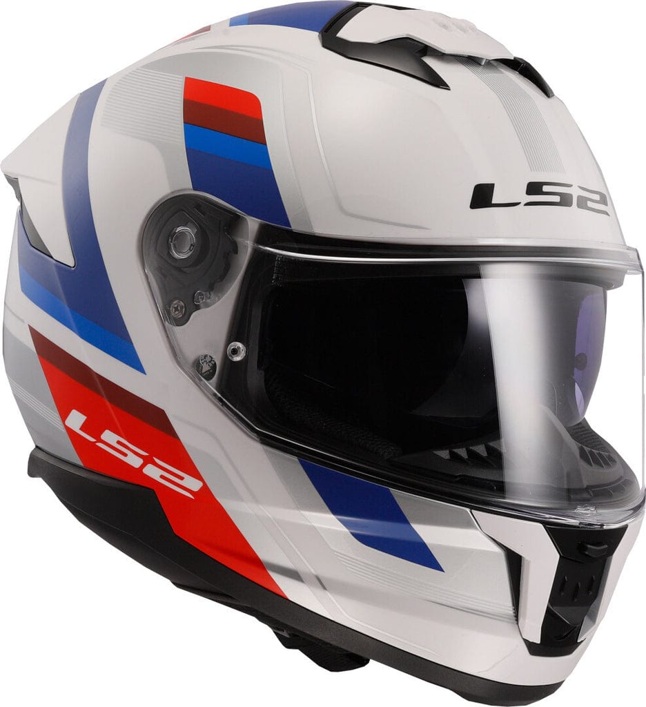 Destination Moto LS2 FF808 Vintage Gloss White Blue Red Helmet