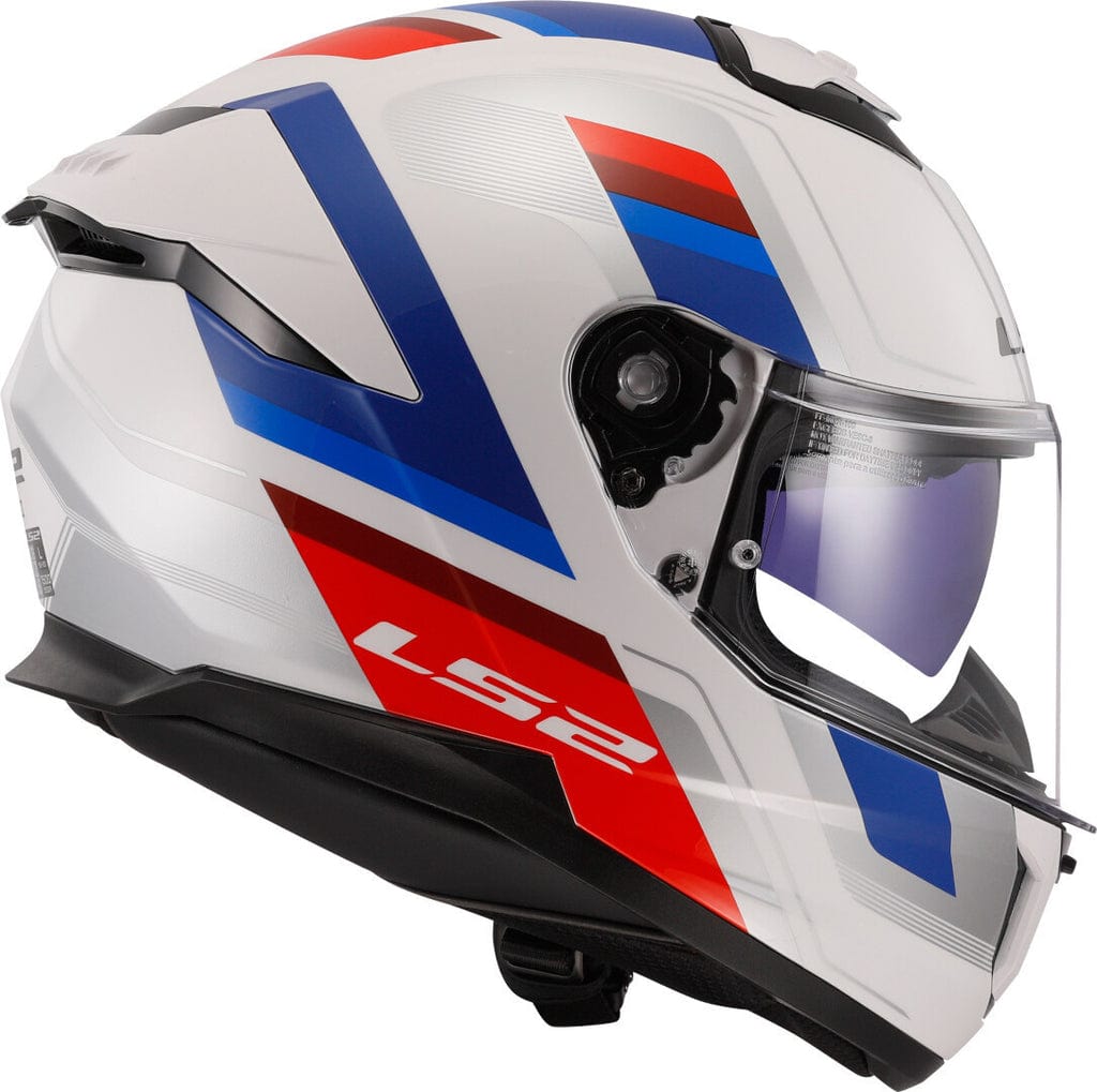 Destination Moto LS2 FF808 Vintage Gloss White Blue Red Helmet