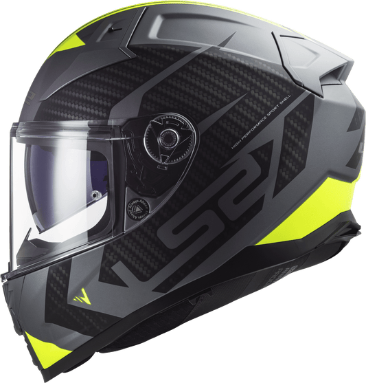 Destination Moto LS2 FF811 VECTOR II SPLITTER MATT TITAN Hi-Viz YELLOW HELMET