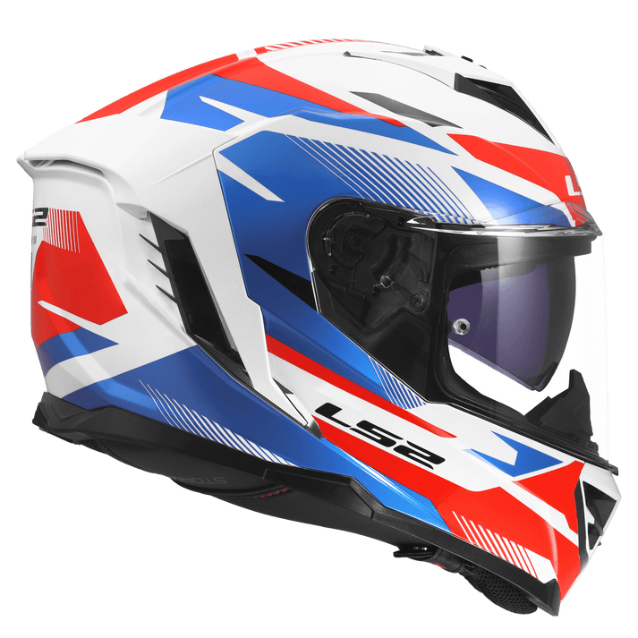 Destination Moto LS2 FF818 Storm 3 Helmet Komai Gloss White Blue Red