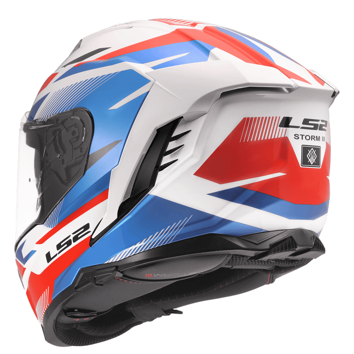 Destination Moto LS2 FF818 Storm 3 Helmet Komai Gloss White Blue Red