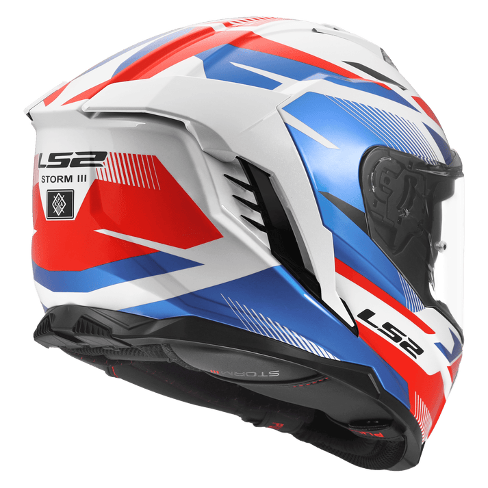 Destination Moto LS2 FF818 Storm 3 Helmet Komai Gloss White Blue Red