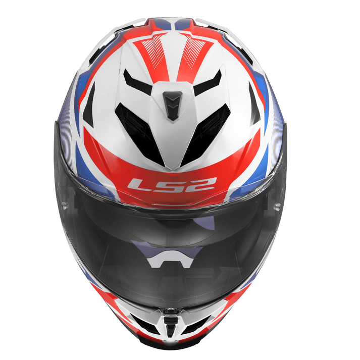 Destination Moto LS2 FF818 Storm 3 Helmet Komai Gloss White Blue Red