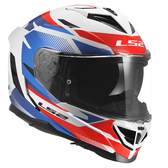 Destination Moto LS2 FF818 Storm 3 Helmet Komai Gloss White Blue Red