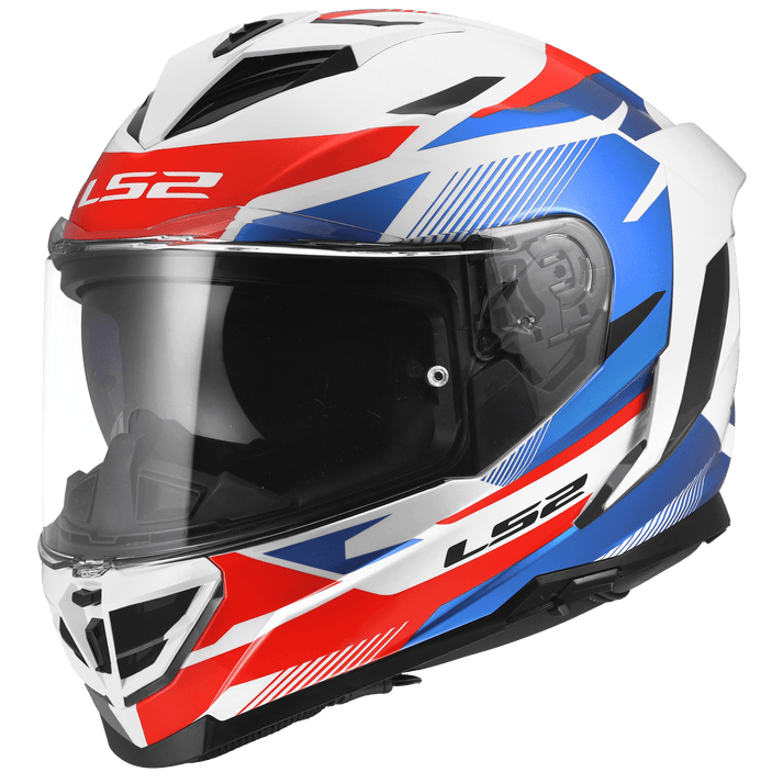 Destination Moto LS2 FF818 Storm 3 Helmet Komai Gloss White Blue Red