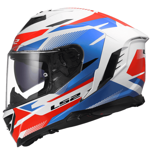 Destination Moto LS2 FF818 Storm 3 Helmet Komai Gloss White Blue Red