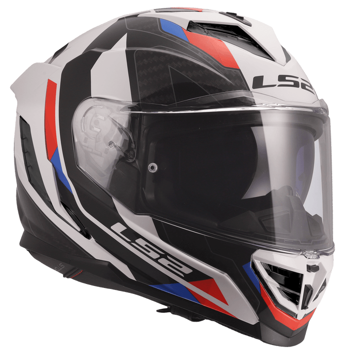 Destination Moto LS2 FF818 Storm 3 Helmet Sporty Gloss White Blue Red