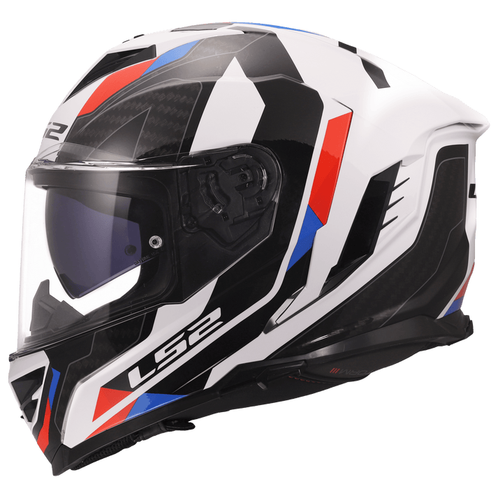 Destination Moto LS2 FF818 Storm 3 Helmet Sporty Gloss White Blue Red