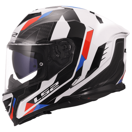 Destination Moto LS2 FF818 Storm 3 Helmet Sporty Gloss White Blue Red