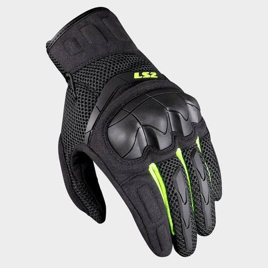 Destination Moto LS2 Kubra Gloves Anthracite Hi Viz Yellow