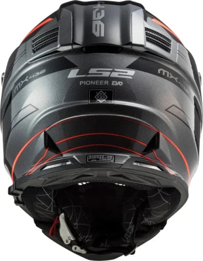 Destination Moto LS2 MX436 PIONEER EVO Knight Gloss Titanium Orange Helmet