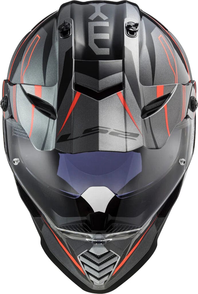 Destination Moto LS2 MX436 PIONEER EVO Knight Gloss Titanium Orange Helmet