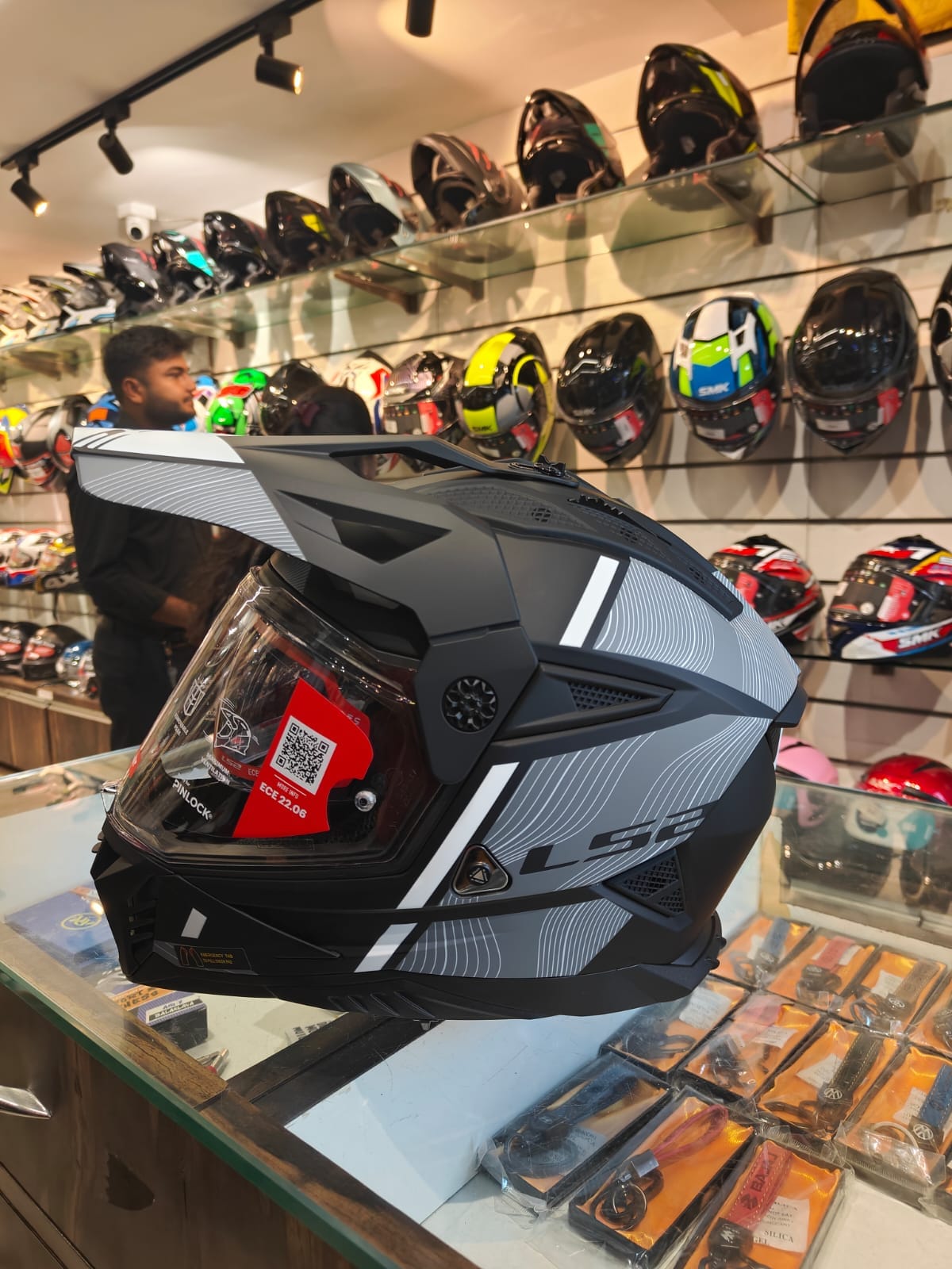 Destination Moto LS2 MX436 PIONEER II HILL MATT BLACK GREY HELMET
