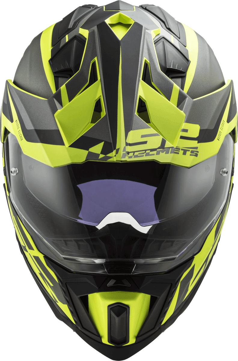 Destination Moto LS2 MX701 EXPLORER ALTER MATT BLACK H-V YELLOW HELMET