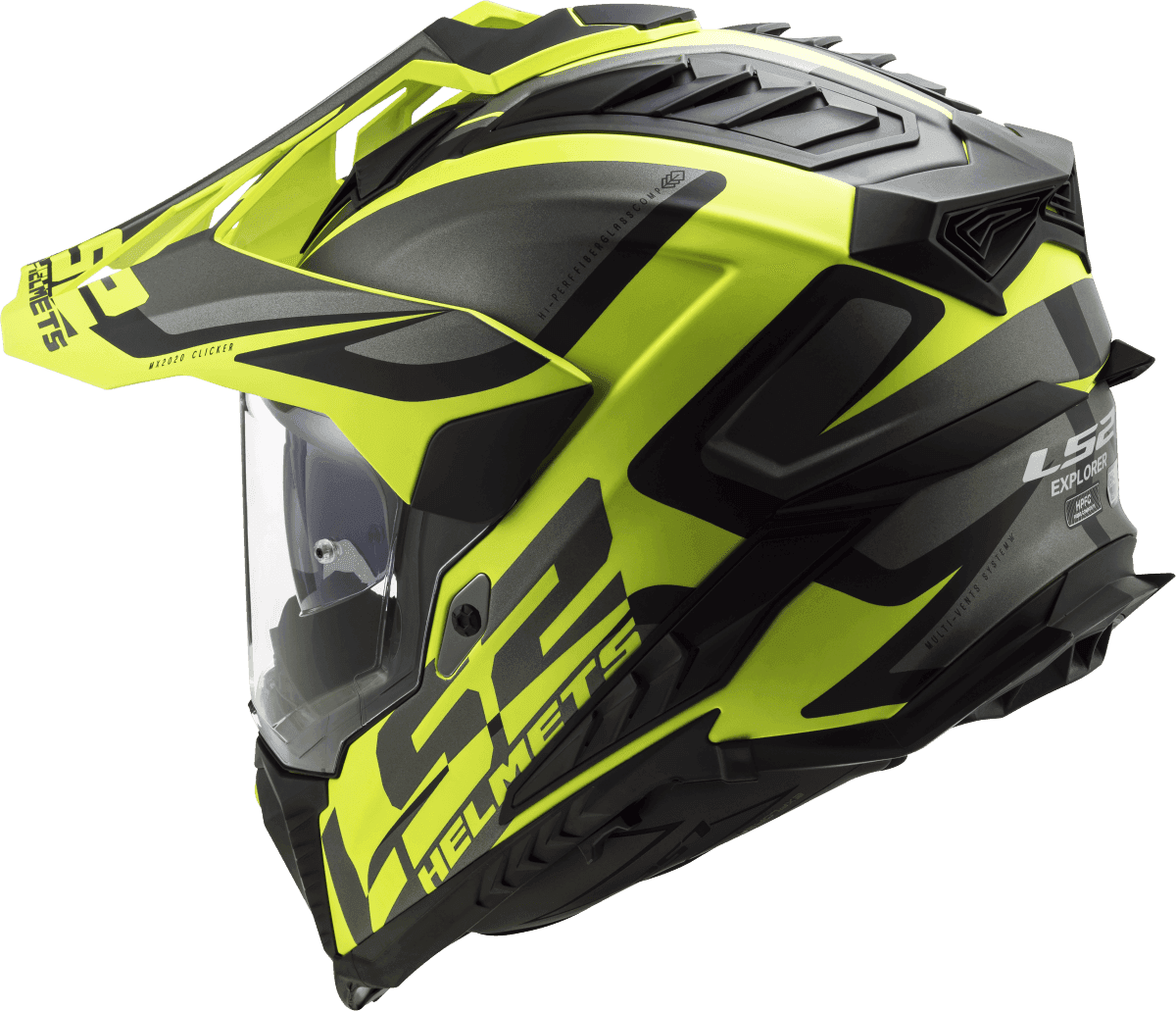 Destination Moto LS2 MX701 EXPLORER ALTER MATT BLACK H-V YELLOW HELMET