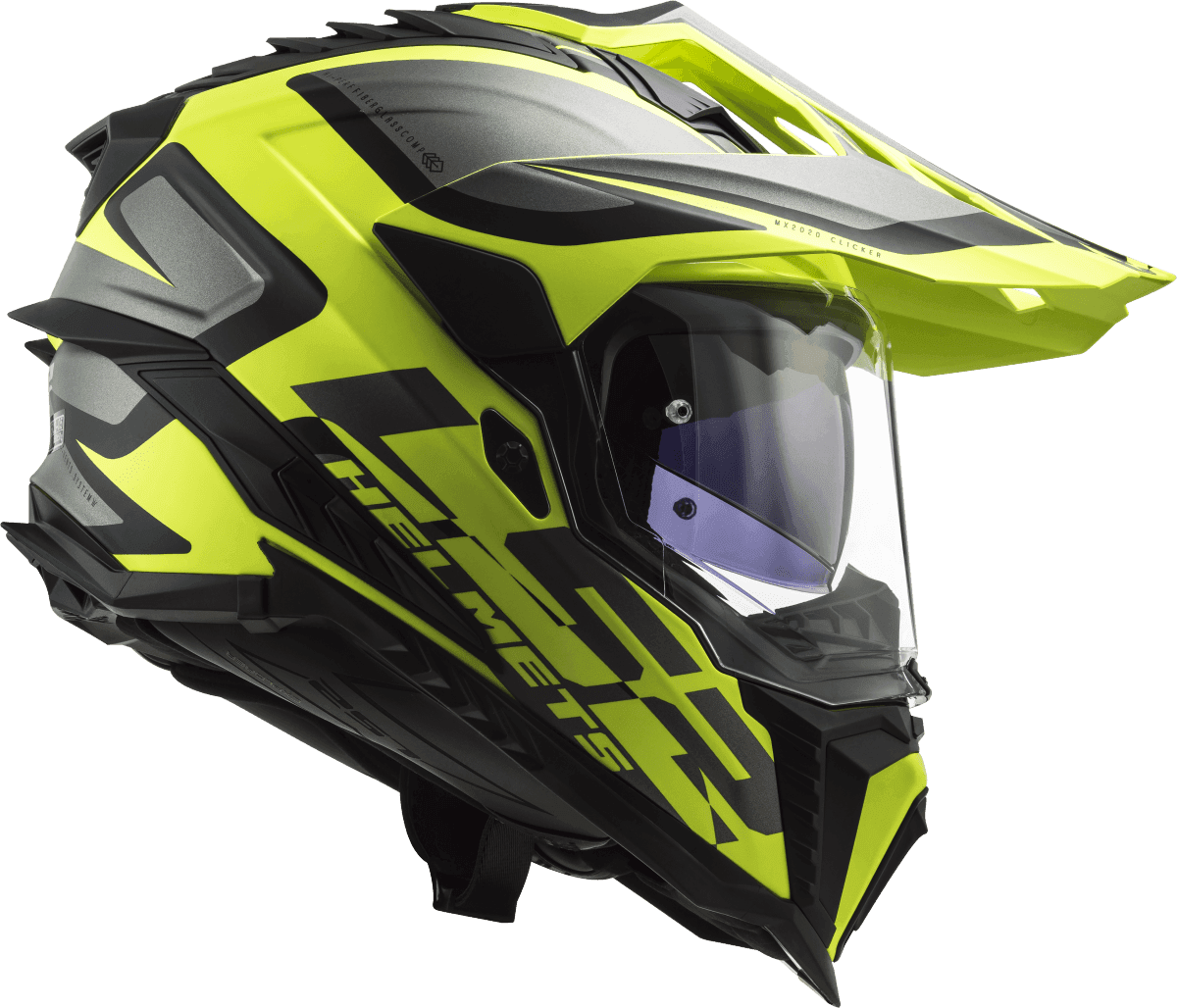 Destination Moto LS2 MX701 EXPLORER ALTER MATT BLACK H-V YELLOW HELMET