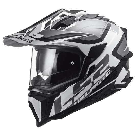 Destination Moto LS2 MX701 EXPLORER ALTER MATT BLACK WHITE HELMET