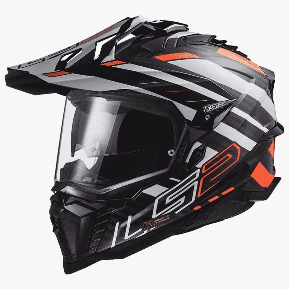 Destination Moto LS2 MX701 EXPLORER CARBON EDGE GLOSS FLURO ORANGE HELMET (PRE ORDER)