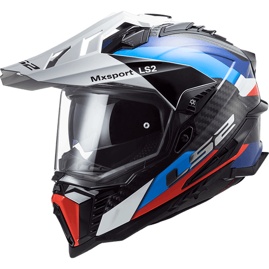 Destination Moto LS2 MX701 EXPLORER CARBON FRONTIER GLOSS BLACK BLUE HELMET (PRE ORDER)