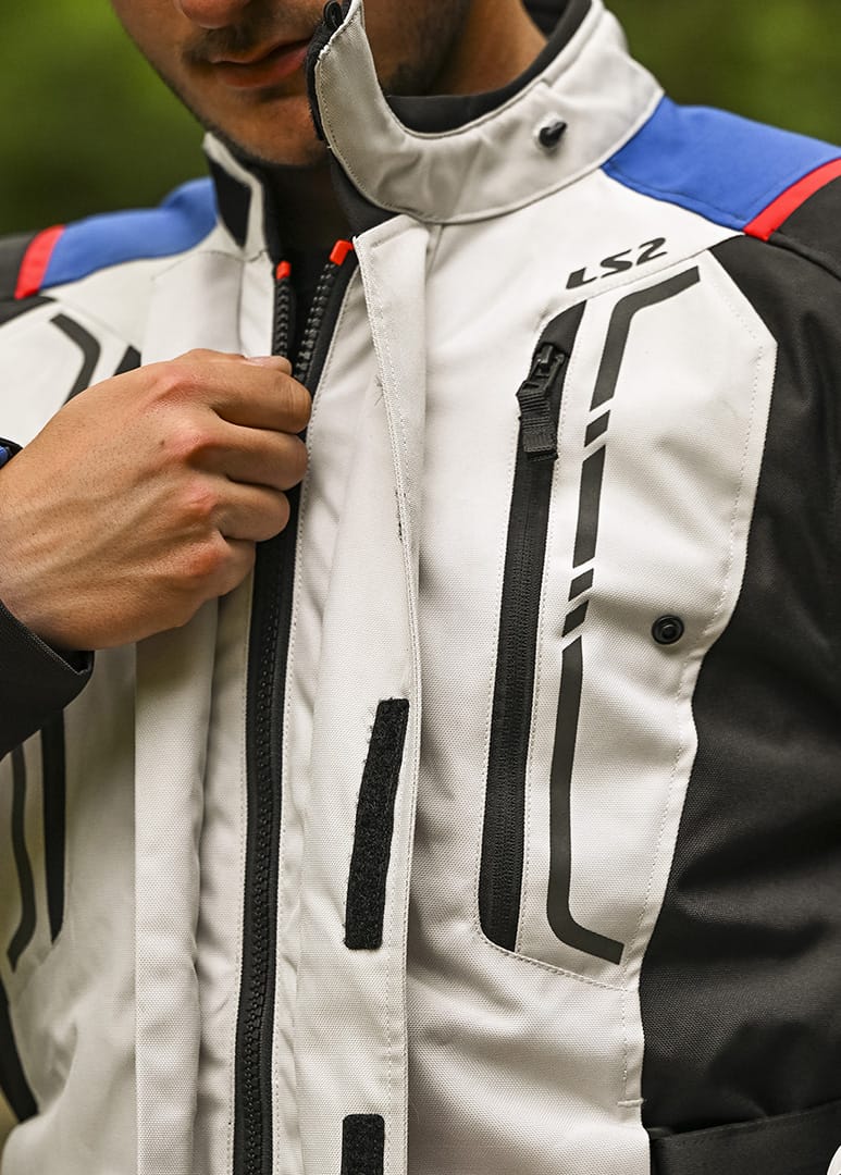 Destination Moto LS2 NARVIK RIDING JACKET BLUE BLACK GREY RED