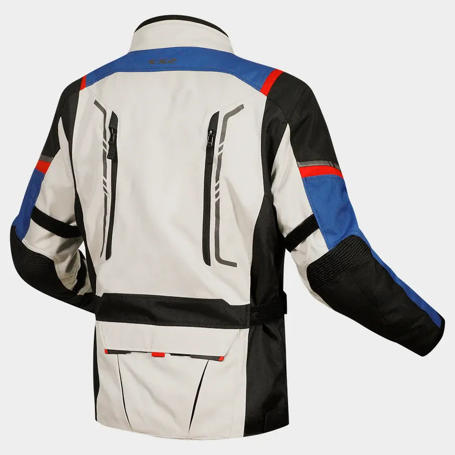 Destination Moto LS2 NARVIK RIDING JACKET BLUE BLACK GREY RED