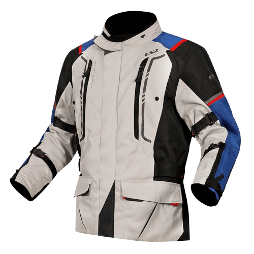 Destination Moto LS2 NARVIK RIDING JACKET BLUE BLACK GREY RED
