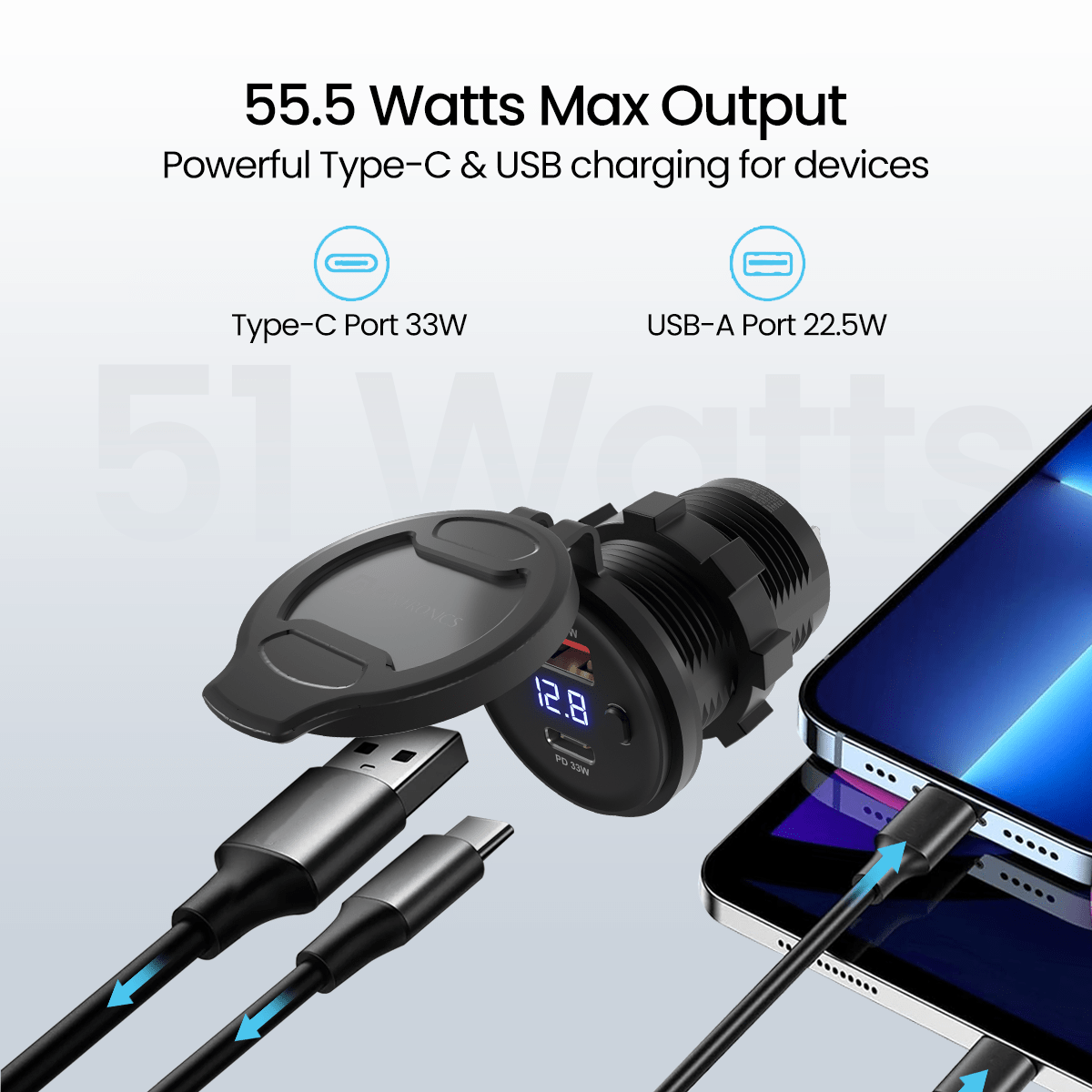 Destination Moto Portronics Spark Motorcycle Mobile Charger