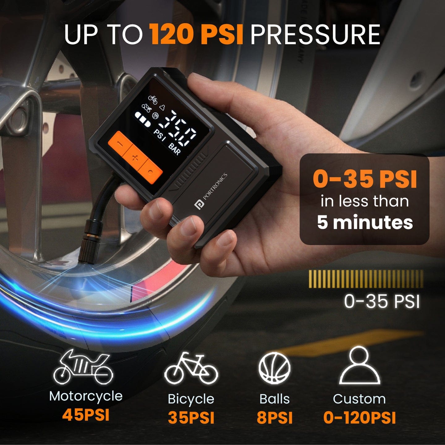 Destination Moto Portronics Vayu Nano Tyre Inflator