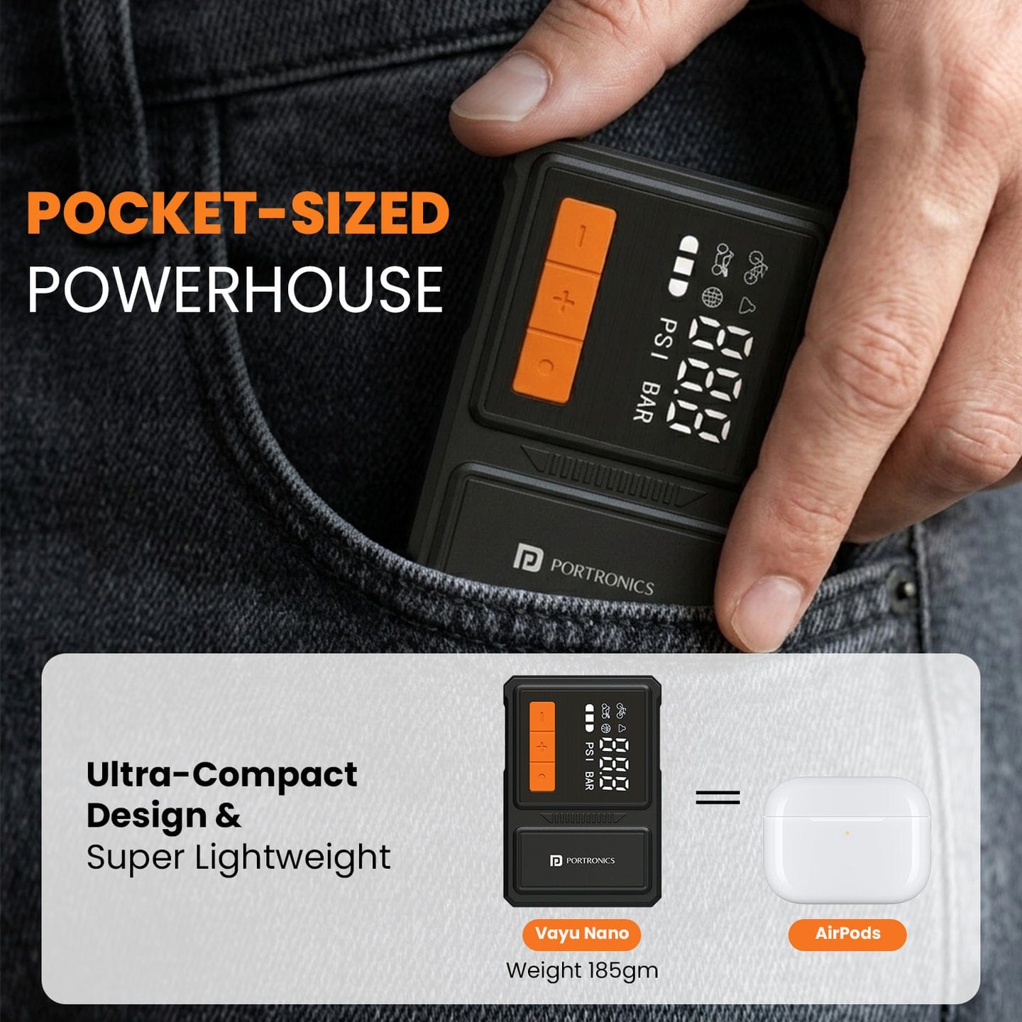 Destination Moto Portronics Vayu Nano Tyre Inflator