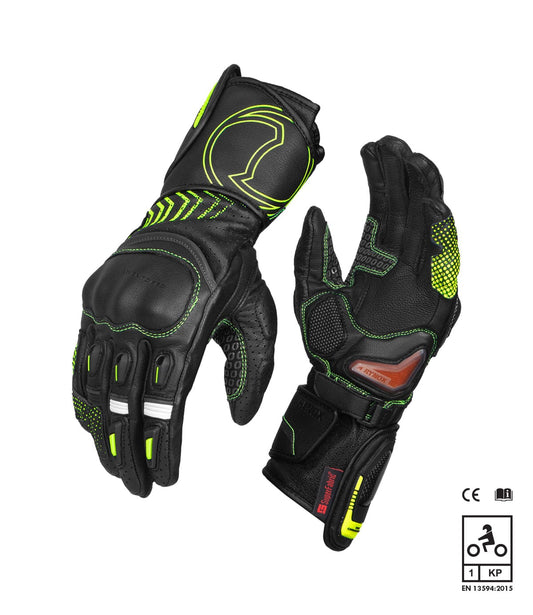 Destination Moto Rynox Advento Pro Gloves Black Hi-Viz Green