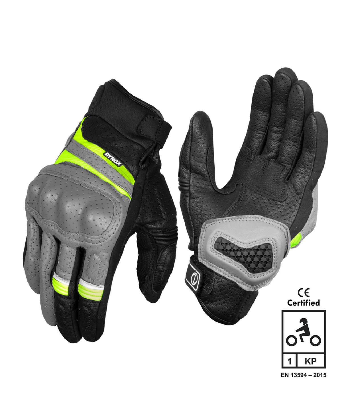 Destination Moto Rynox Air GT SP Gloves Grey Hi Viz