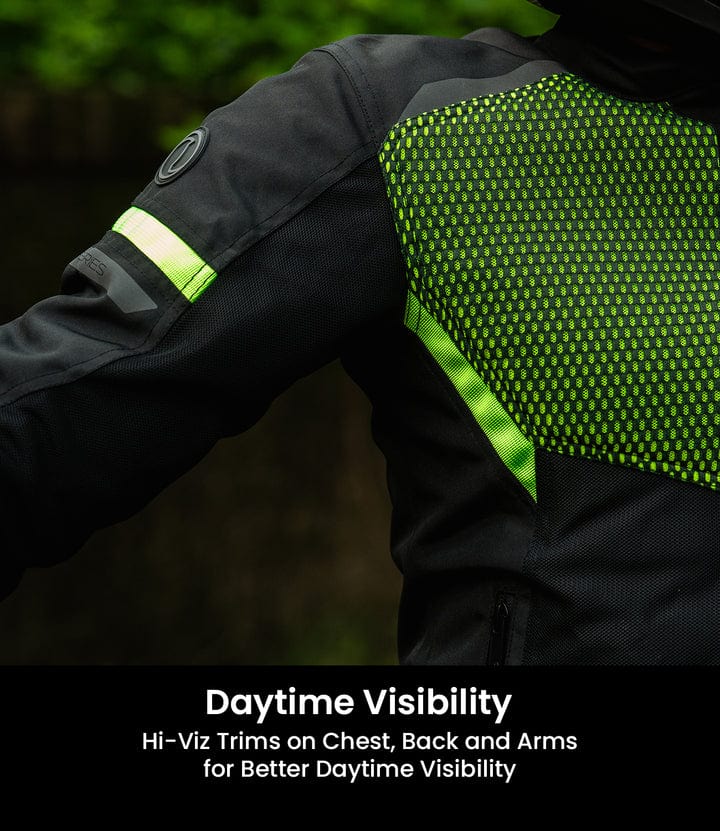 Destination Moto RYNOX HELIUM GT 3 RIDING JACKET BLACK HI VIZ