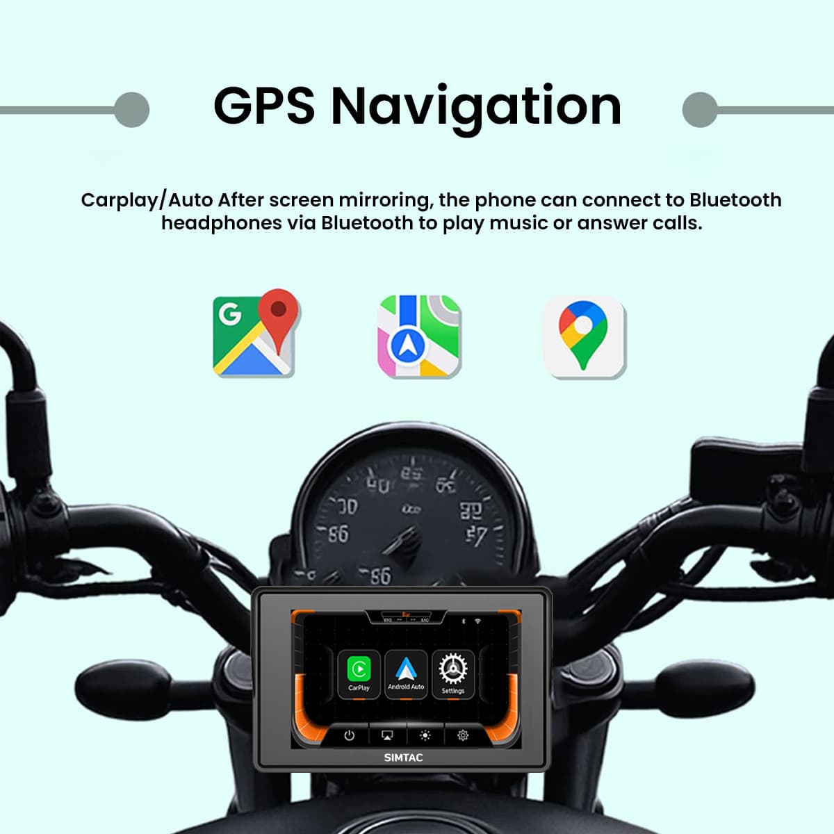 Destination Moto Simtac Motorcycle GPS CarPlay & Android Auto System – M2