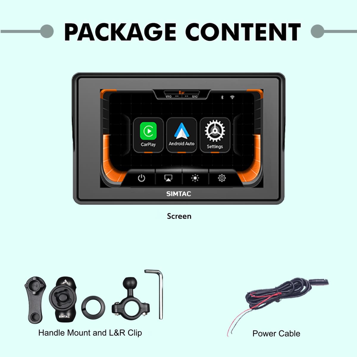 Destination Moto Simtac Motorcycle GPS CarPlay & Android Auto System – M2