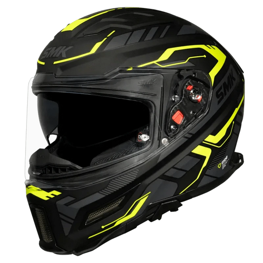Destination Moto SMK Agnar Tektron Matt Black Neon Green Helmet MA264